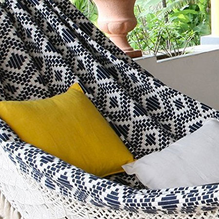 Hand Woven Fabric on Brazilian Style Hammock