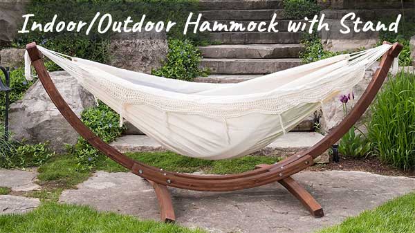 Indoor Hammock Bed with Stand, Multiple Colors, Great for Sleeping