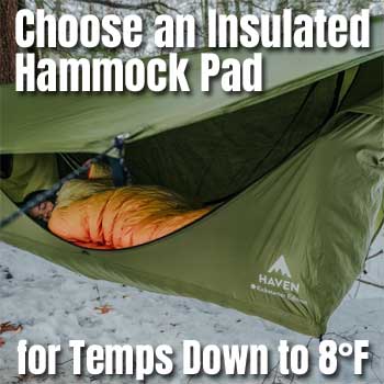 Insulated Hammock Sleeping Pad Keeps You Warm Down to 8 Degrees F