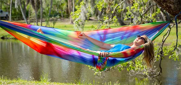 Portable Tie Dye Hammock for Sleeping and Camping