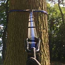 Tree Strap Wrapped Around Tree - Super easy to Use, Set Supports Up to 1200 lbs, Includes Carabiners